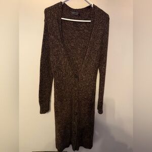 Peruvian Connection Dark Brown Cardigan Sweater